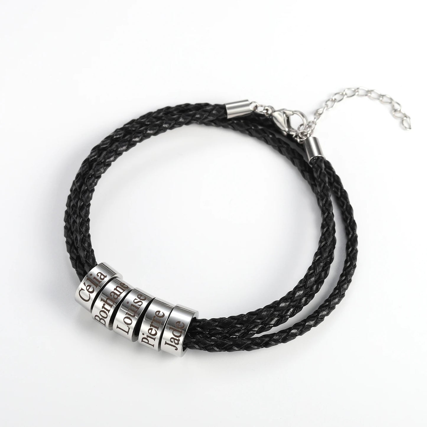 Braided Leather Bracelet with Custom Beads - Symbol of Brotherhood & Family