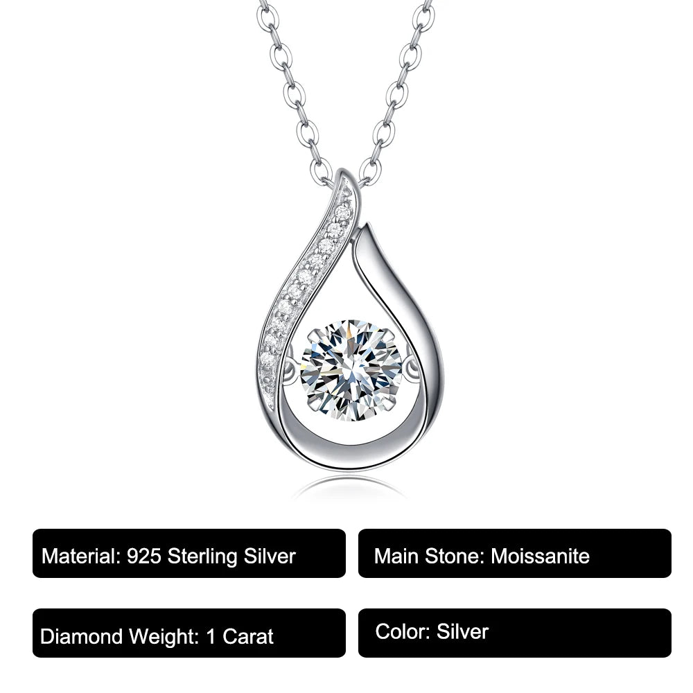 ✨ Elegant Moissanite Water Drop Necklace - Real 925 Sterling Silver ✨