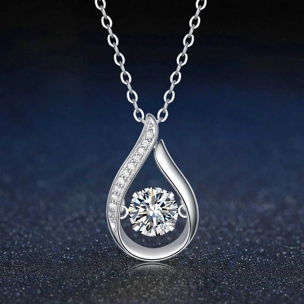 ✨ Elegant Moissanite Water Drop Necklace - Real 925 Sterling Silver ✨