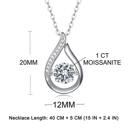 ✨ Elegant Moissanite Water Drop Necklace - Real 925 Sterling Silver ✨